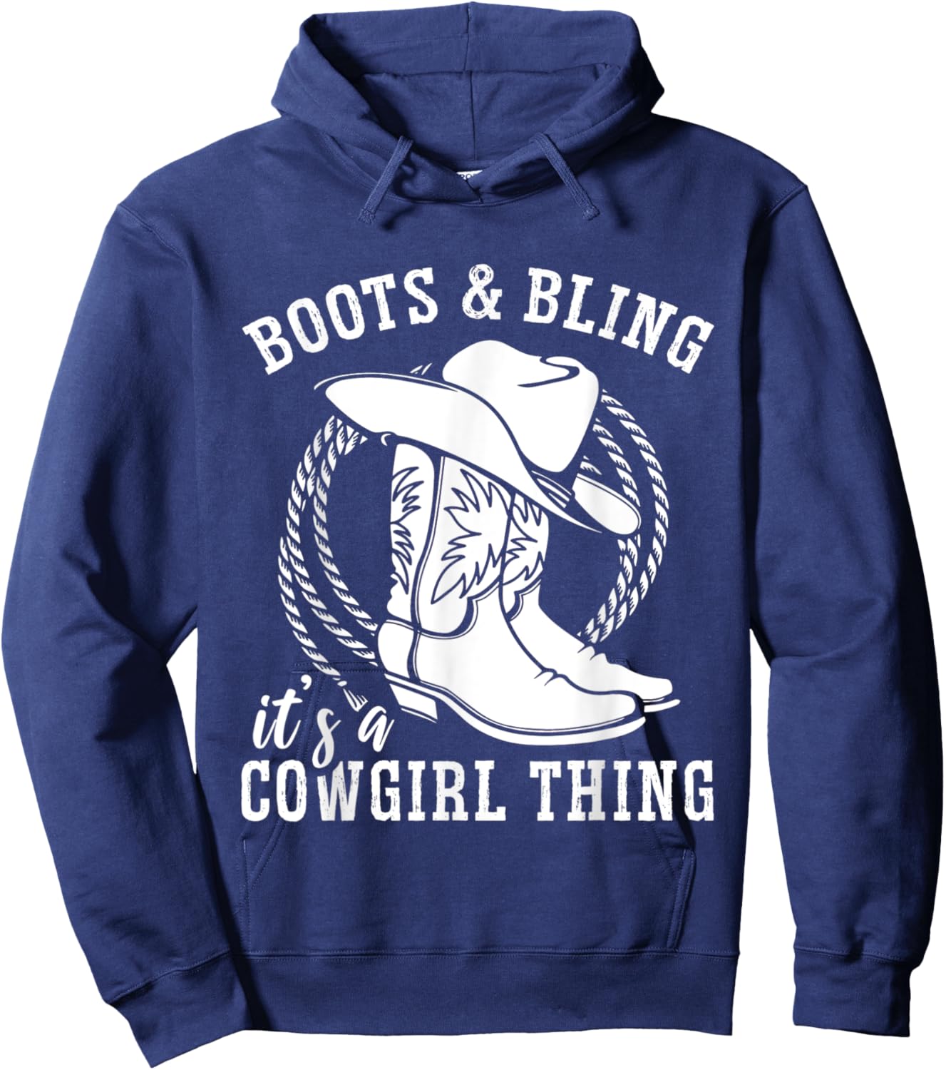 Boots And Bling It's A Cowgirl Thing Hoodie - Hoodie | Navy