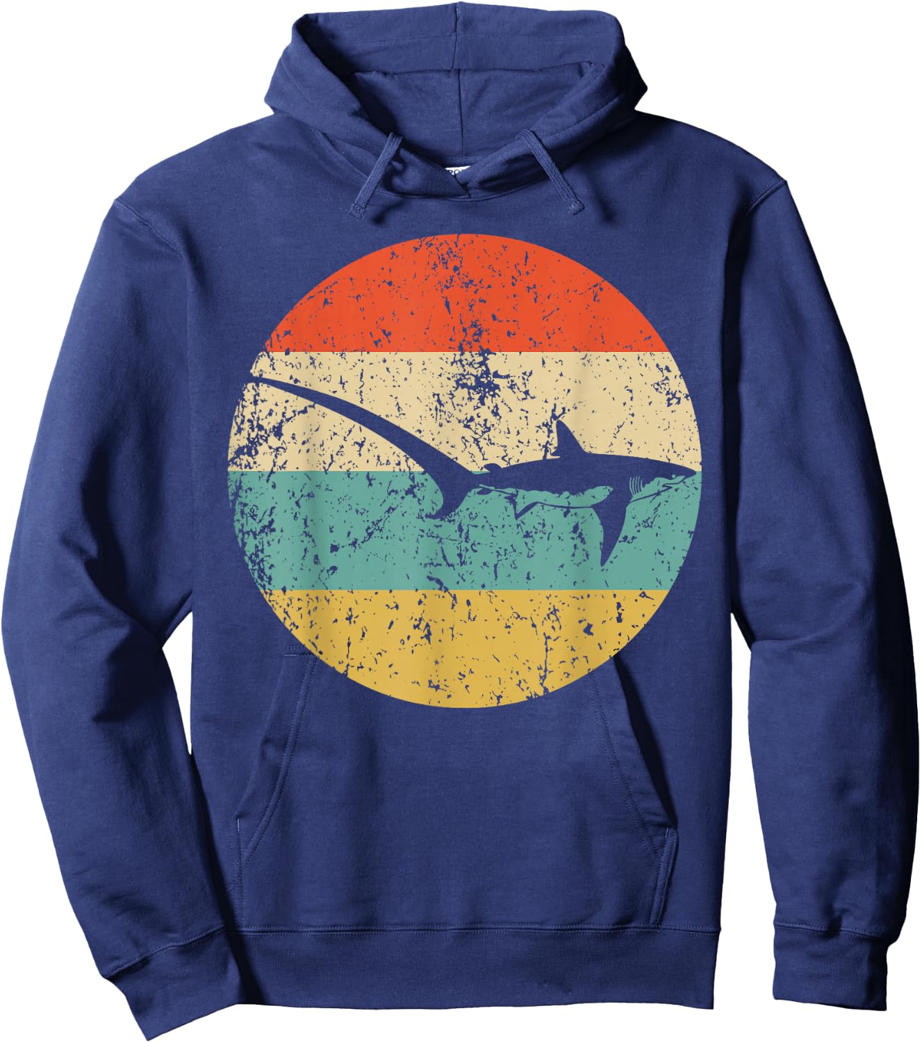 Thresher Shark Retro Shark Icon Hoodie - Hoodie | Navy