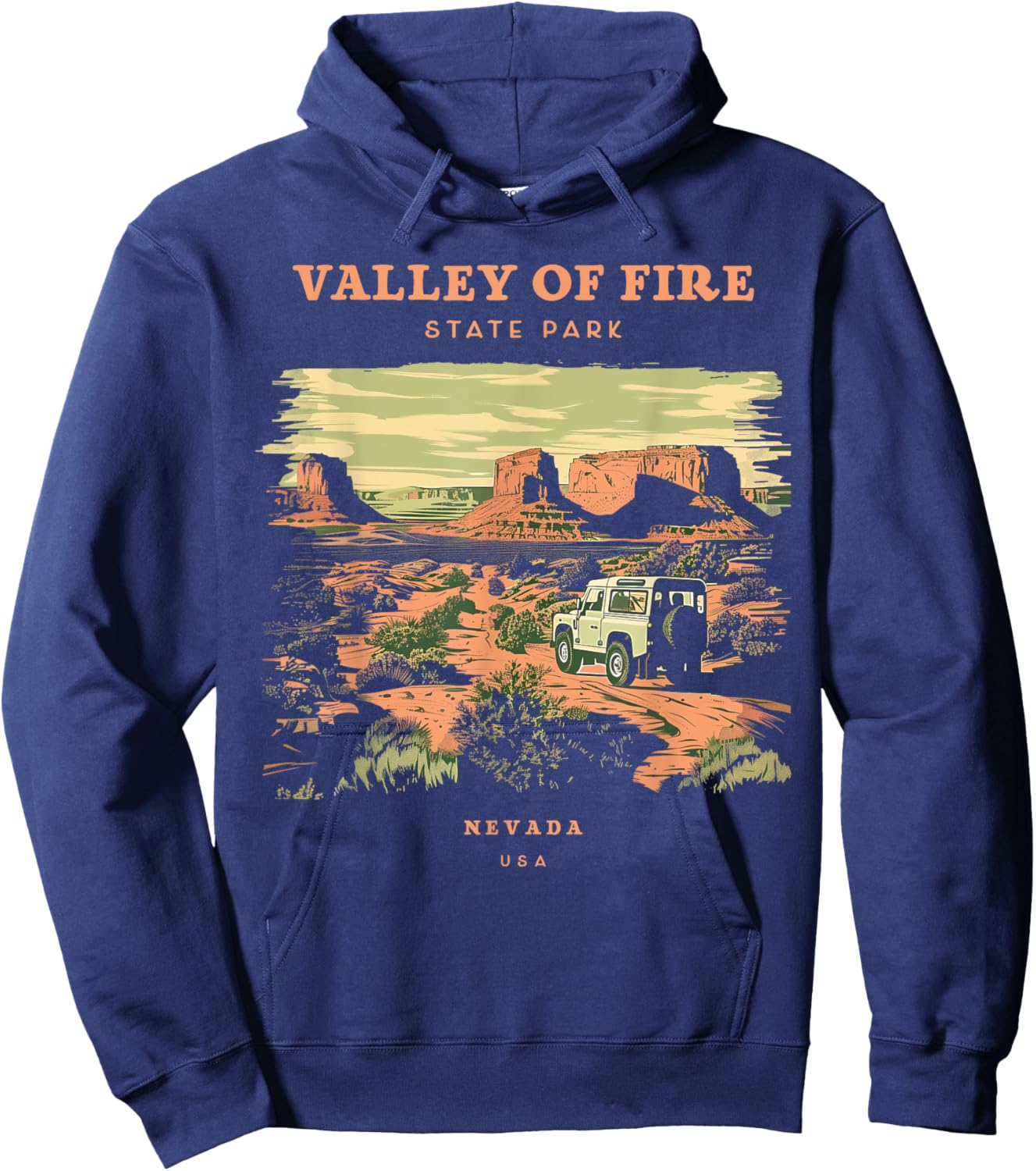 Valley of Fire State Park Nevada Retro Vintage Hoodie - Hoodie | Navy