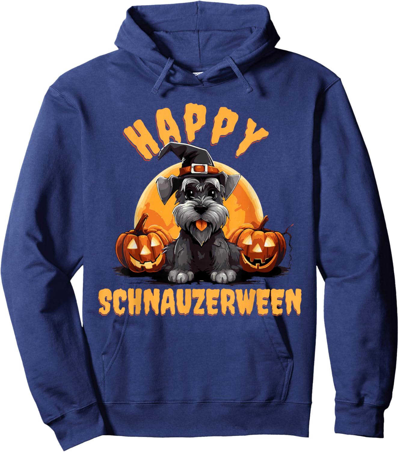 Happy Schnauzerween Schnauzer Halloween Hoodie - Hoodie | Navy