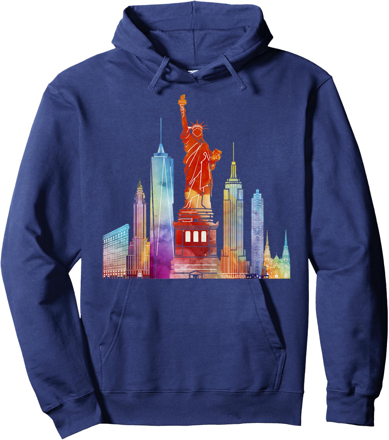 New York City Watercolour Statue of Liberty NYC Hoodie - Hoodie | Navy