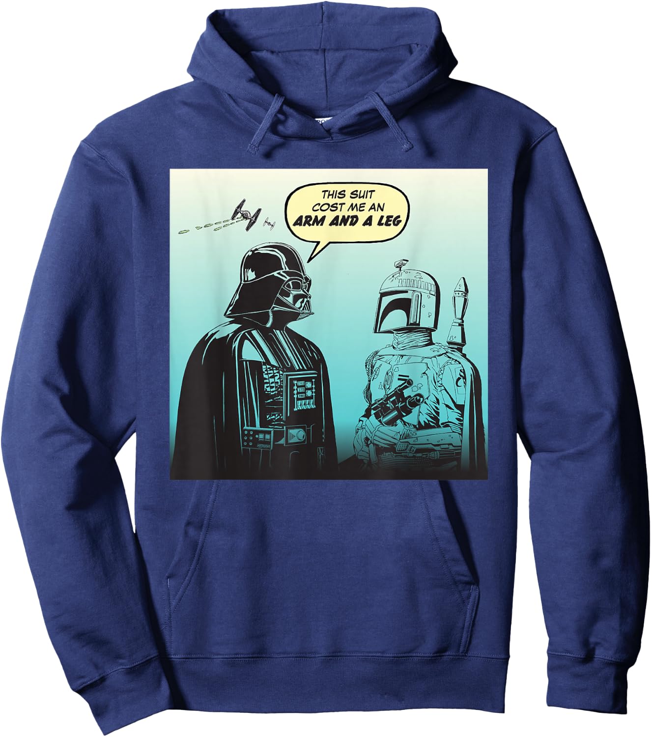 Star Wars Funny Darth Vader and Boba Fett Comic Hoodie - Hoodie | Navy
