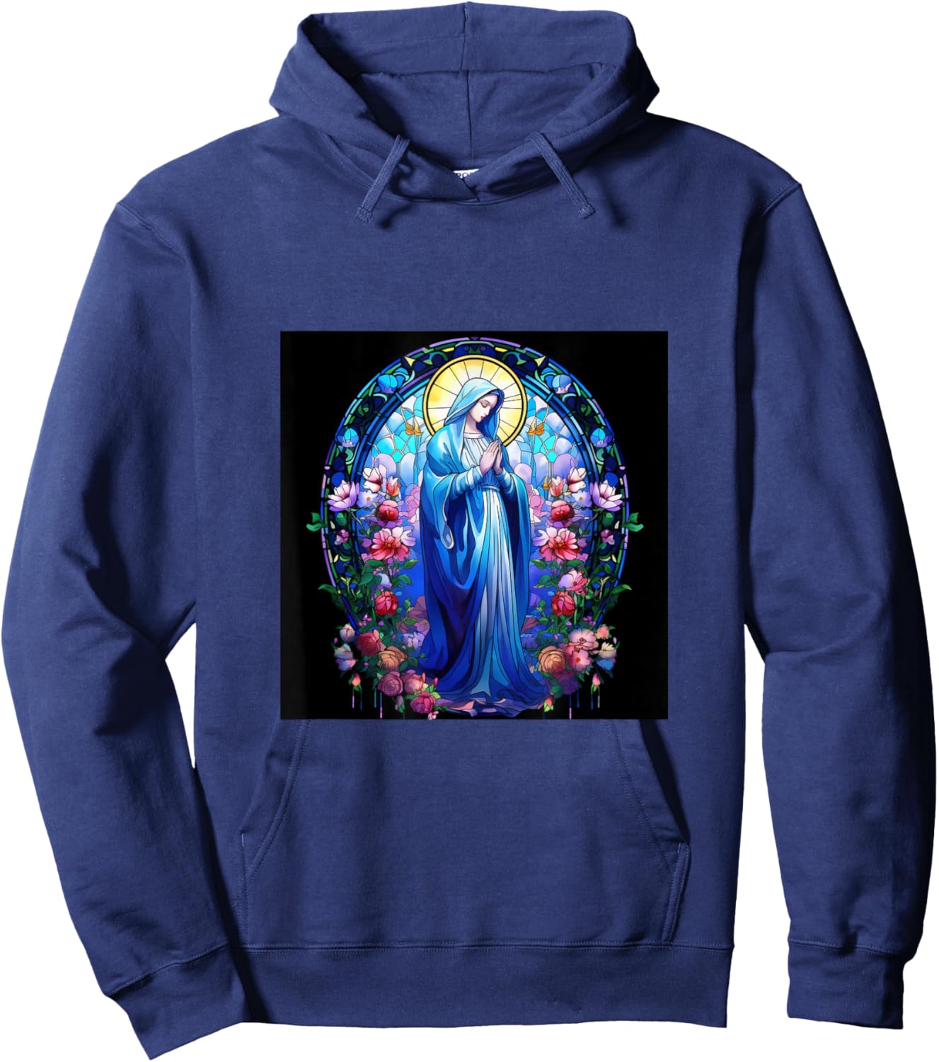 Blessed Virgin Mary Jesus Christian Hoodie - Hoodie | Navy
