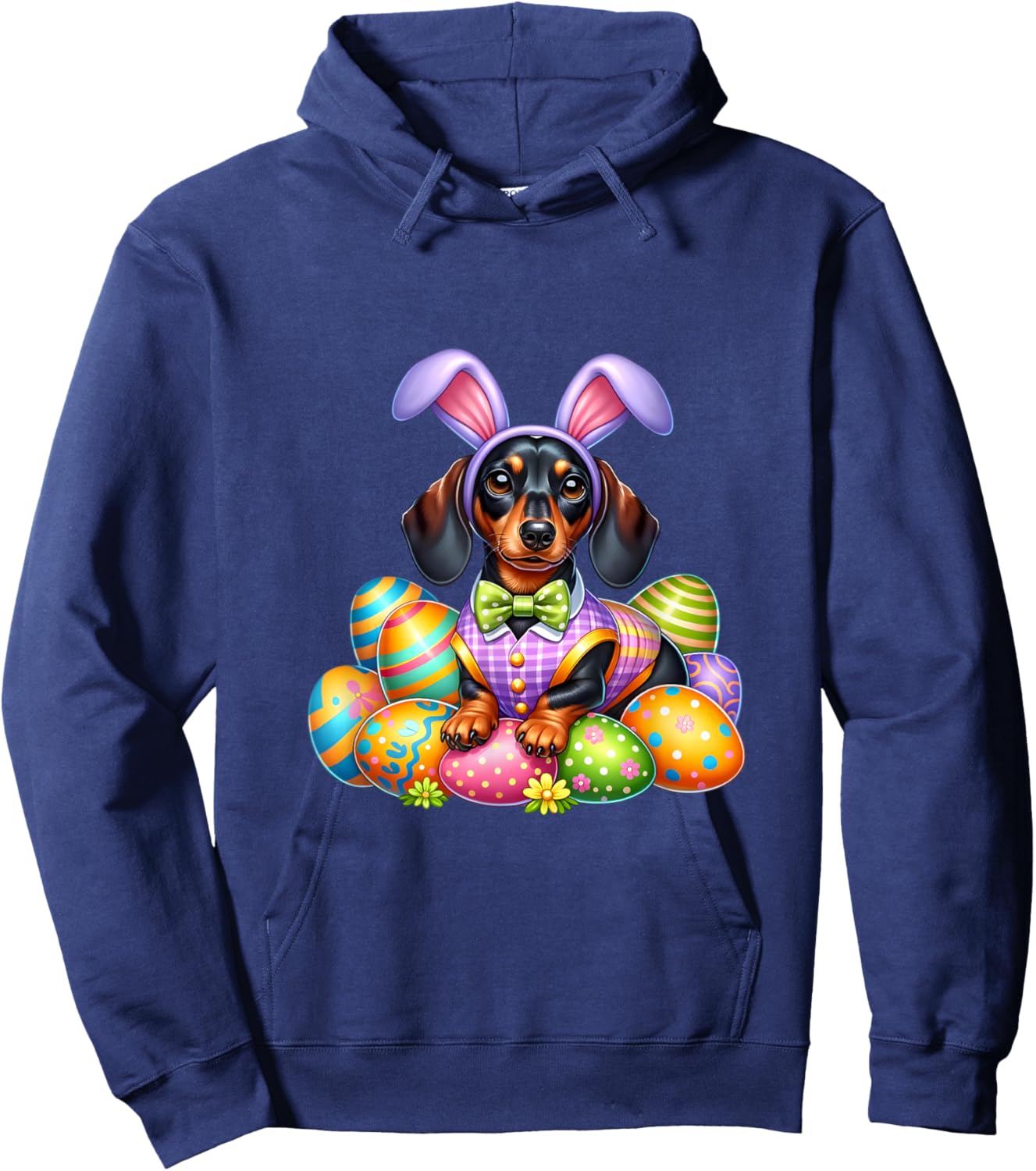 Funny Easter Day Dachshund Bunny Costume Hoodie - Hoodie | Navy
