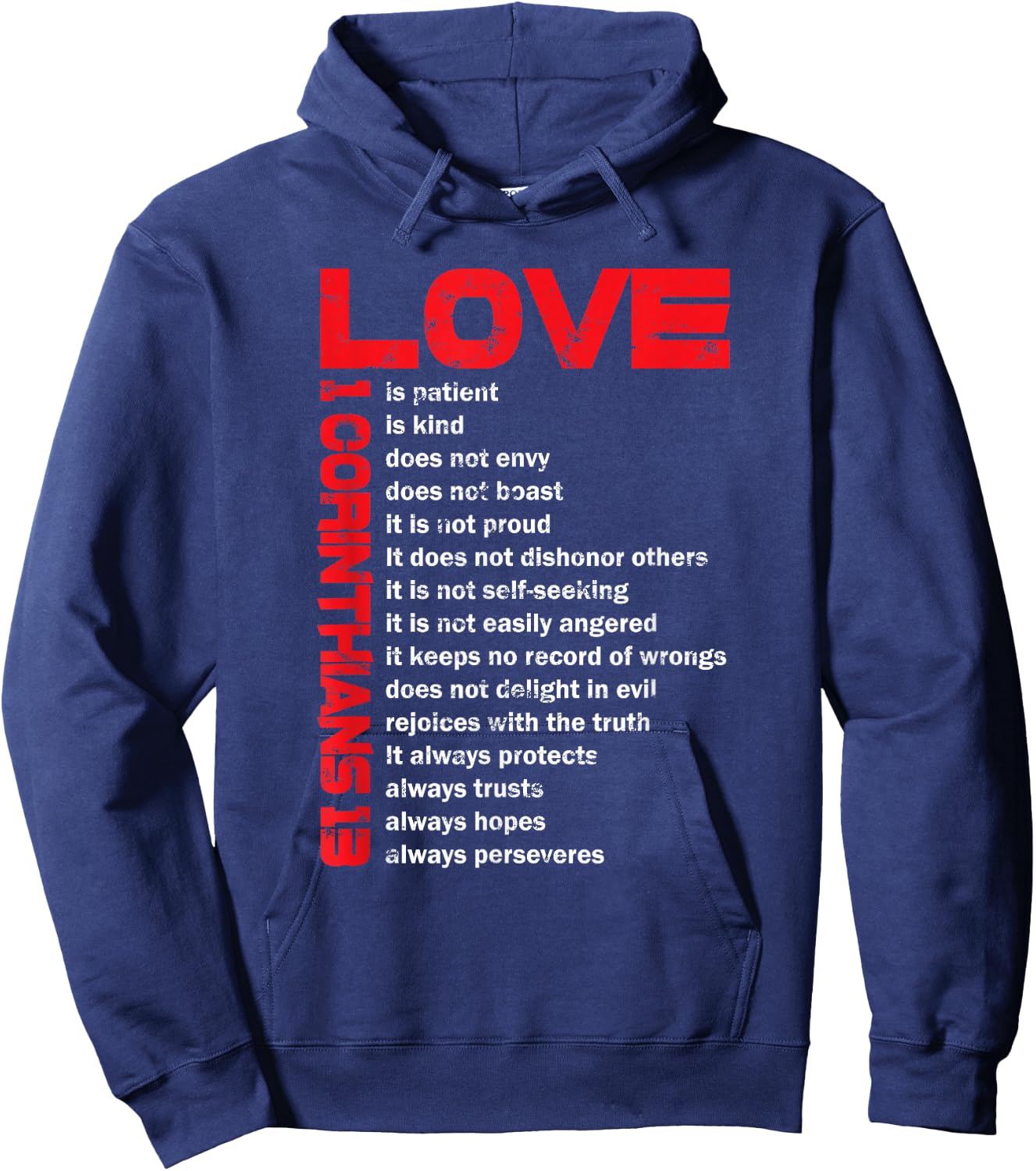 Love Is Patient 1 Corinthians 13 Gift Christian Hoodie - Hoodie | Navy