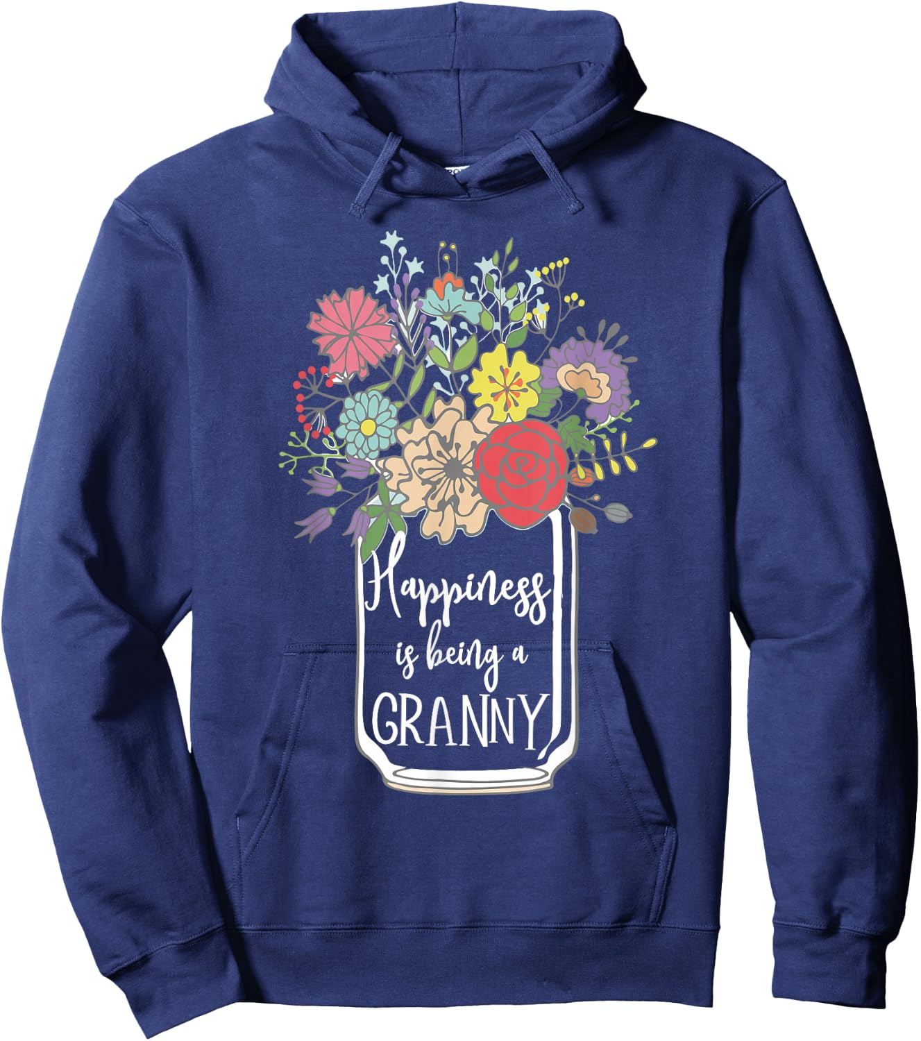Happiness is Being A Granny Flower Hoodie - Hoodie | Navy