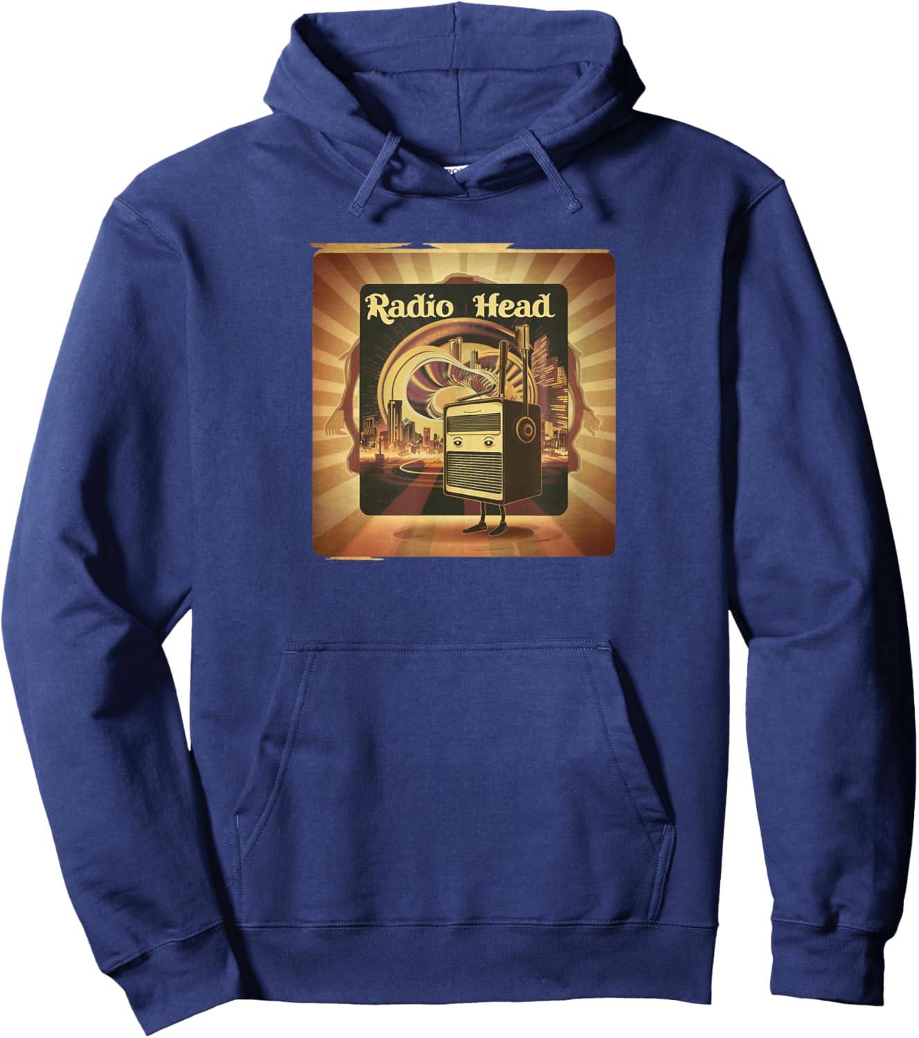Retro Vintage Radio Head Hoodie - Hoodie | Navy