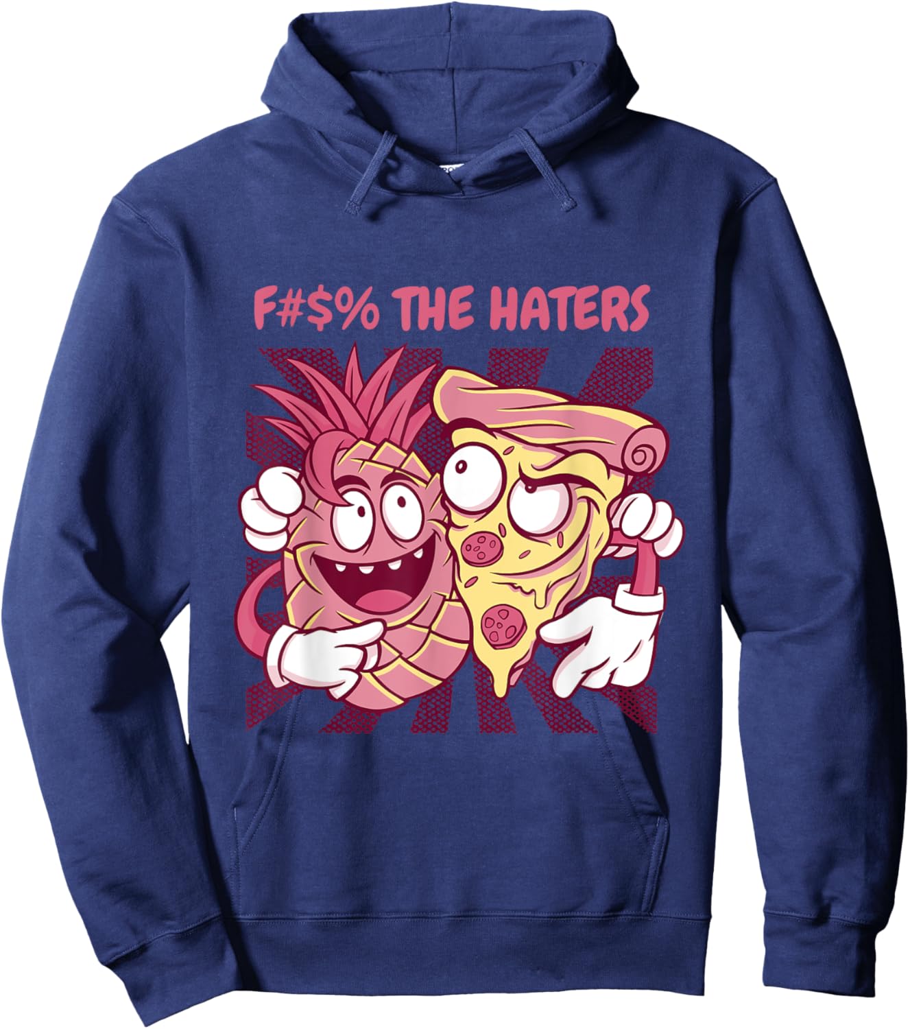 Fuck The Haters Healthy Fruits Pineapple Hoodie - Hoodie | Navy