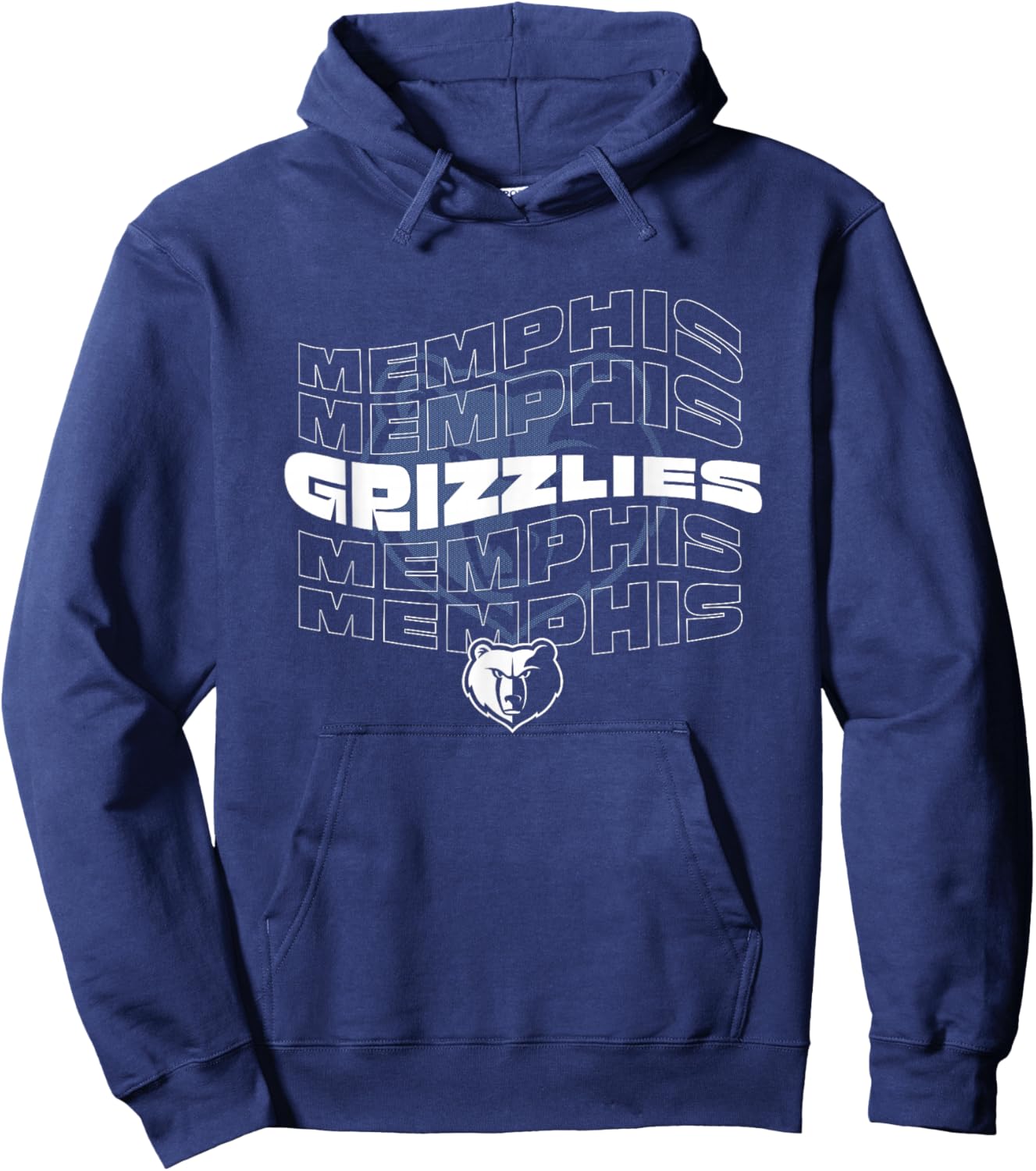 NBA Memphis Grizzlies Wave Outline Team Logo Hoodie - Hoodie | Navy