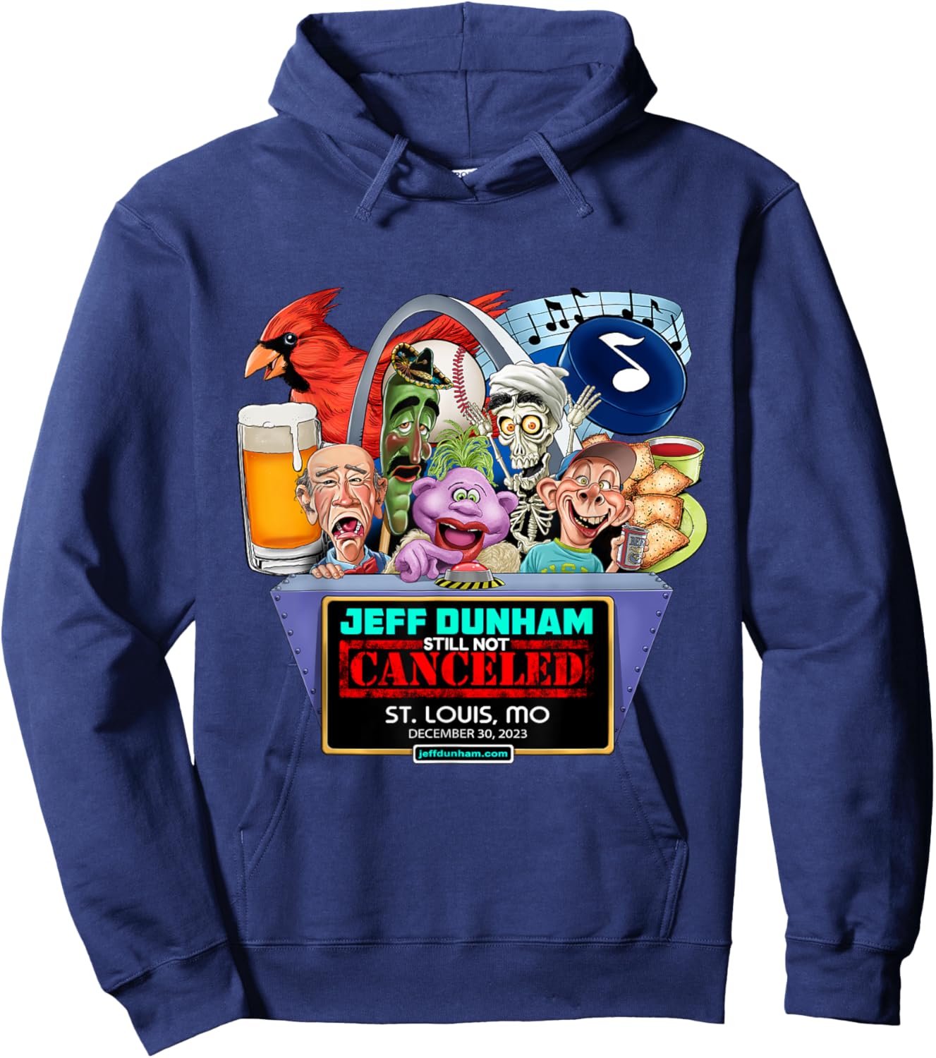 Jeff Dunham St. Louis, MO (2023) Hoodie - Hoodie | Navy