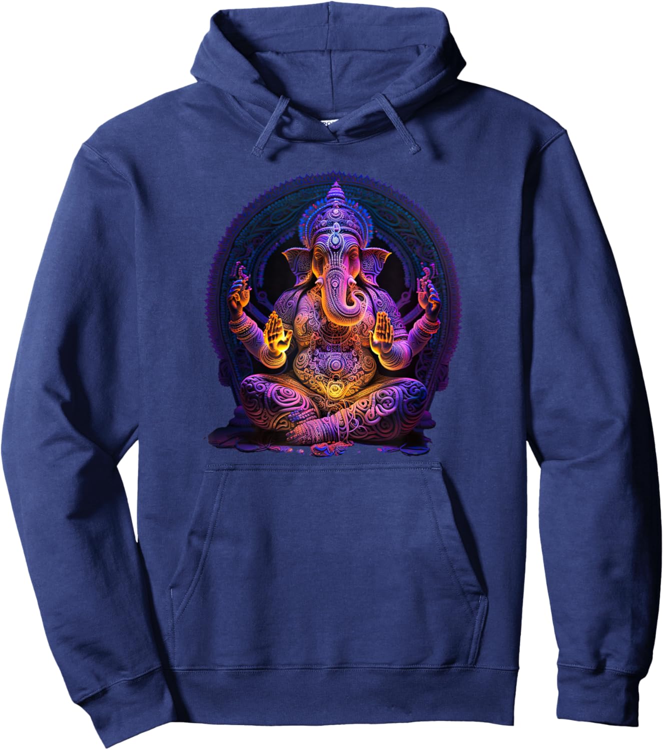 Ganesh Elephant Hindu Yoga Spiritual Meditation Hoodie - Hoodie | Navy