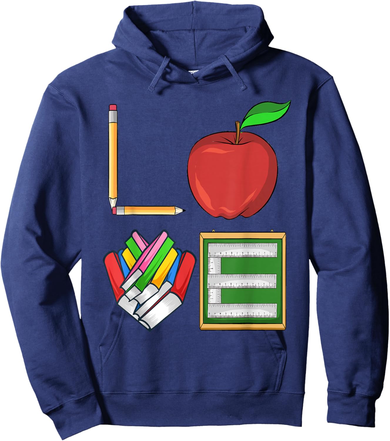 Love Teacher Cute School Teachers Teaching Hoodie - Hoodie | Navy