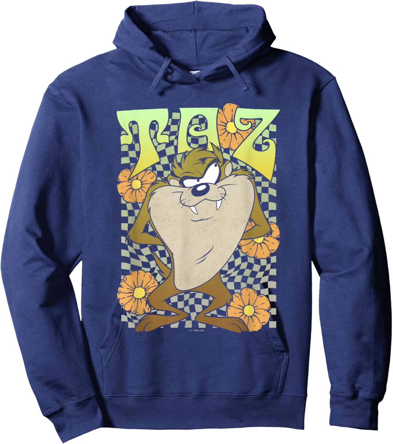 Looney Tunes Taz Groovy Retro Floral Portrait Hoodie - Hoodie | Navy
