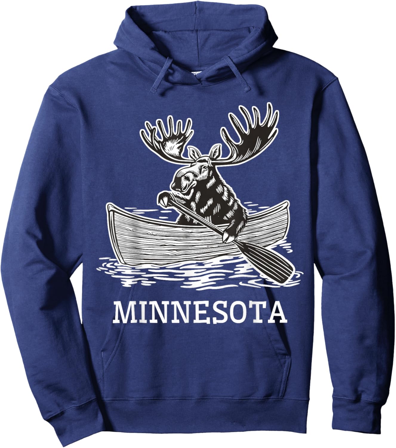 Winter Moose Minnesota North Shore MN Wildlife Hoodie - Hoodie | Navy