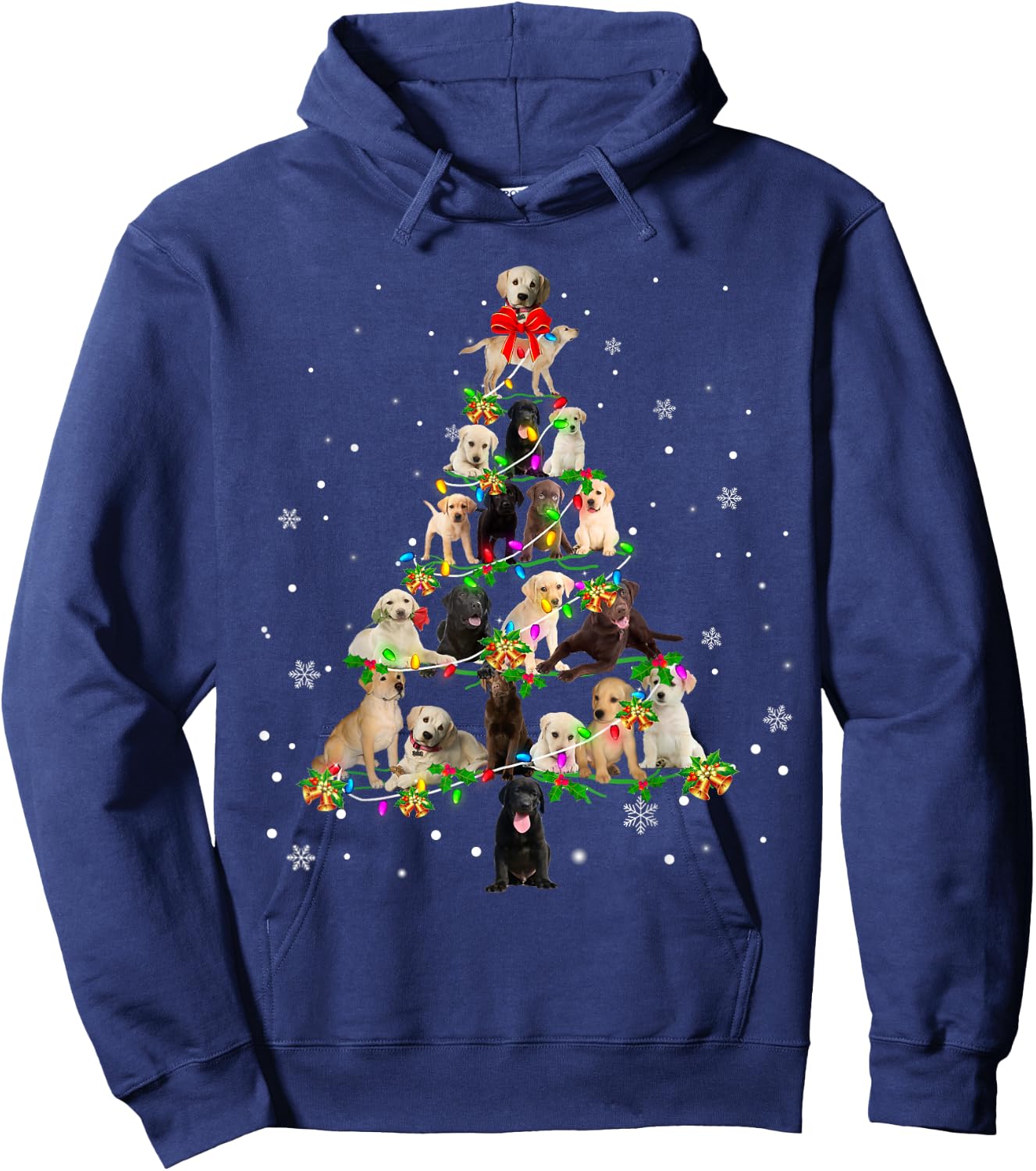 Labrador Retriever Christmas Tree X-Mas Gift Hoodie - Hoodie | Navy