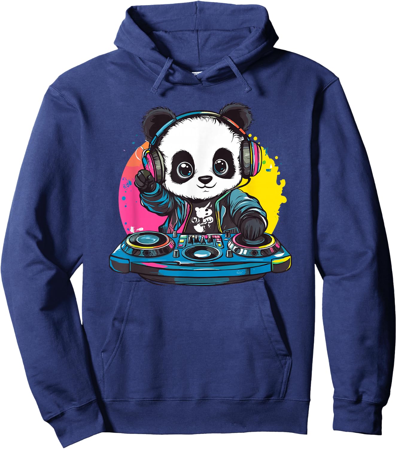 Panda DJ Mixing Colorful Tunes Hoodie - Hoodie | Navy