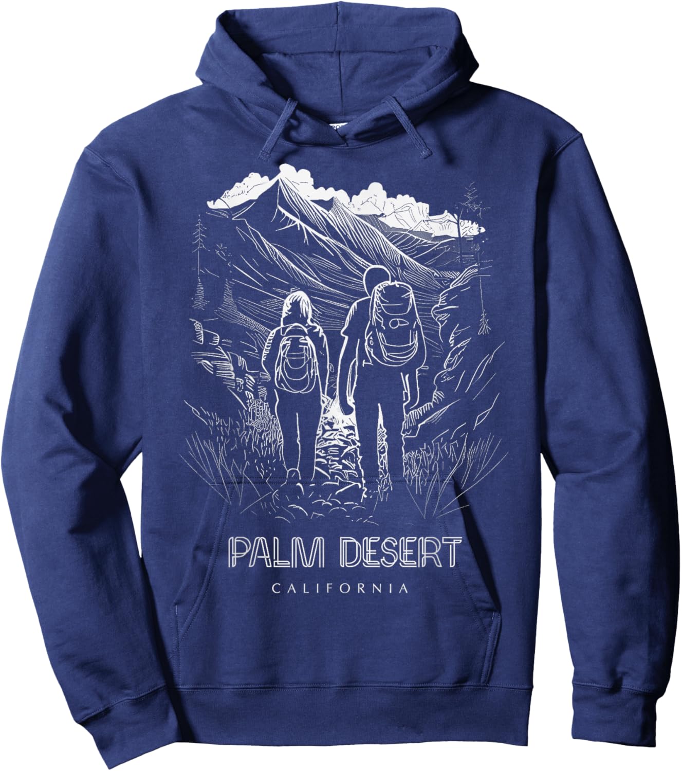 Palm Desert California Souvenir Hiking Hoodie - Hoodie | Navy