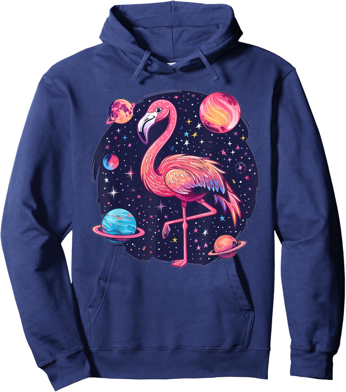 Outer Space Flamingo I Space Hoodie - Hoodie | Navy