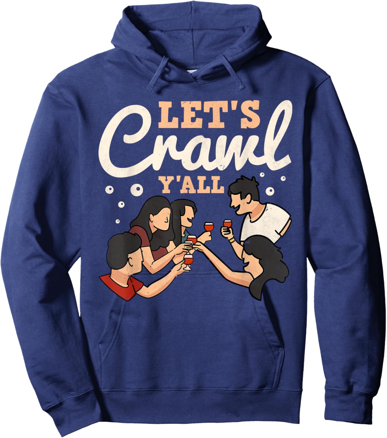 Let's Bar Crawl Y'all, Craft Beer Pub Hopping Hoodie - Hoodie | Navy