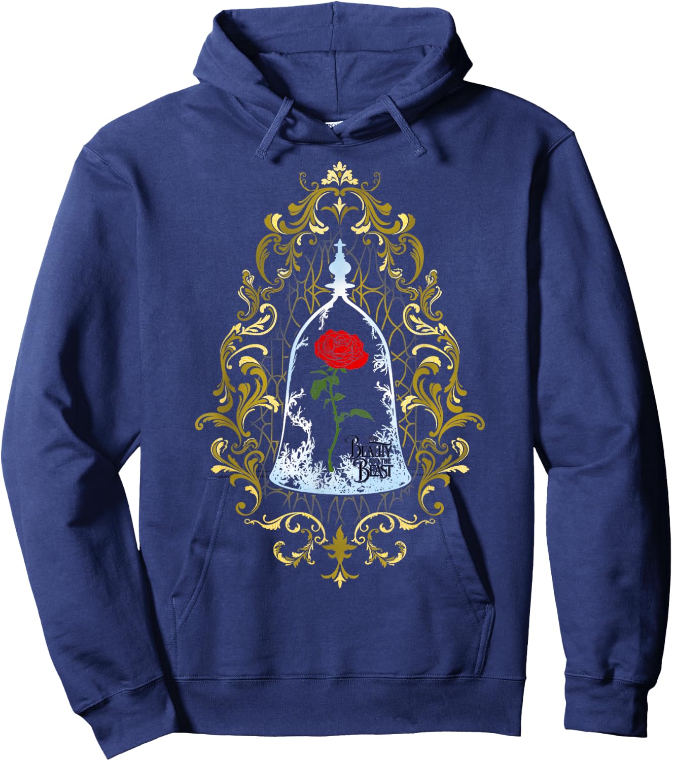 Disney Beauty And The Beast Enchanted Rose Logo Hoodie - Hoodie | Navy