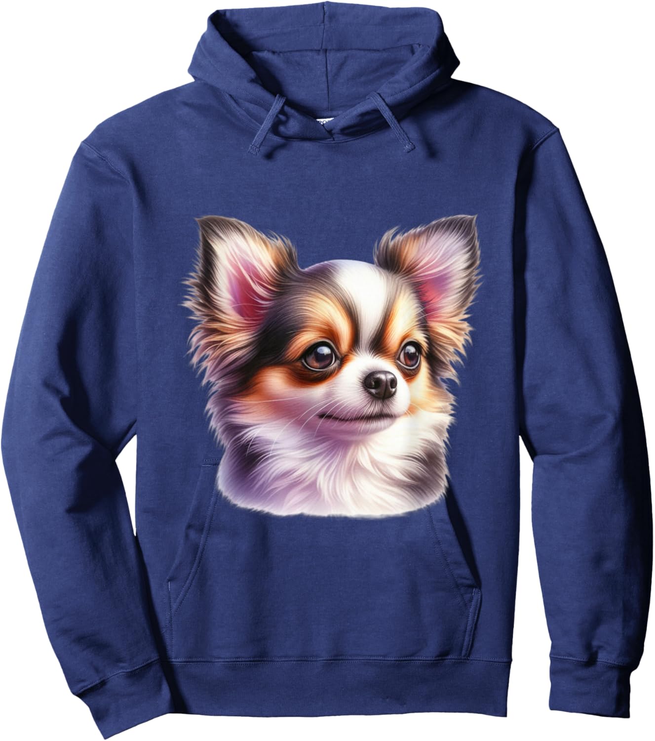 Chihuahua Floral Aquarell Langhaar Chihuahua Hoodie - Hoodie | Navy