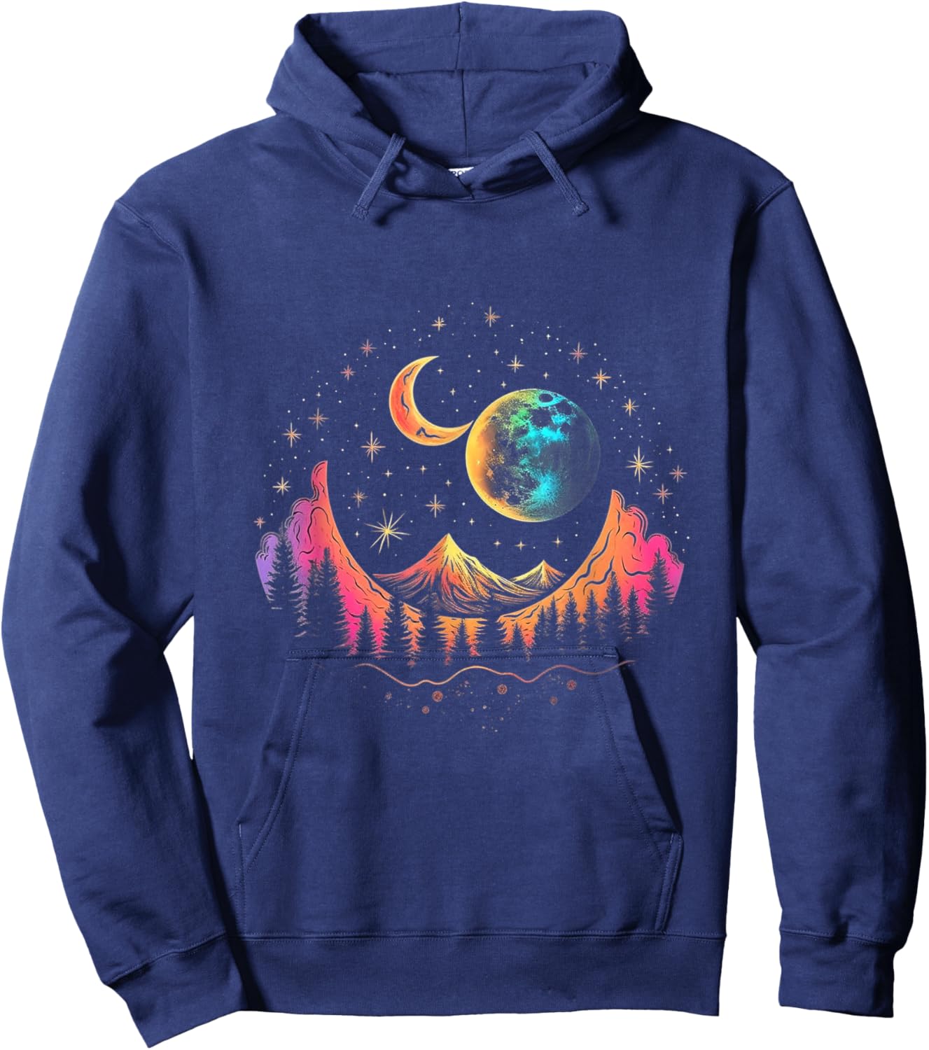Cosmic Luminary Canvas Hoodie - Hoodie | Navy