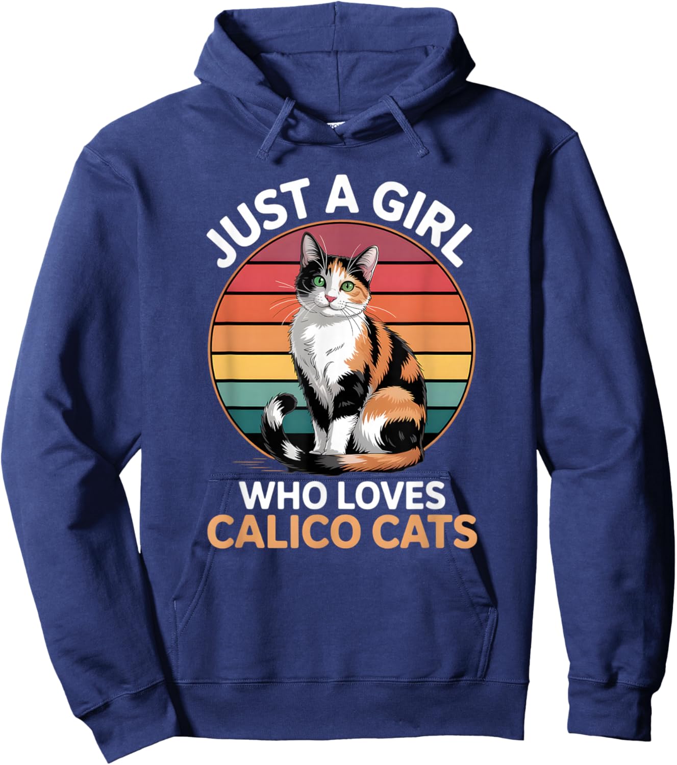 Girls Calico Cat Hoodie - Hoodie | Navy
