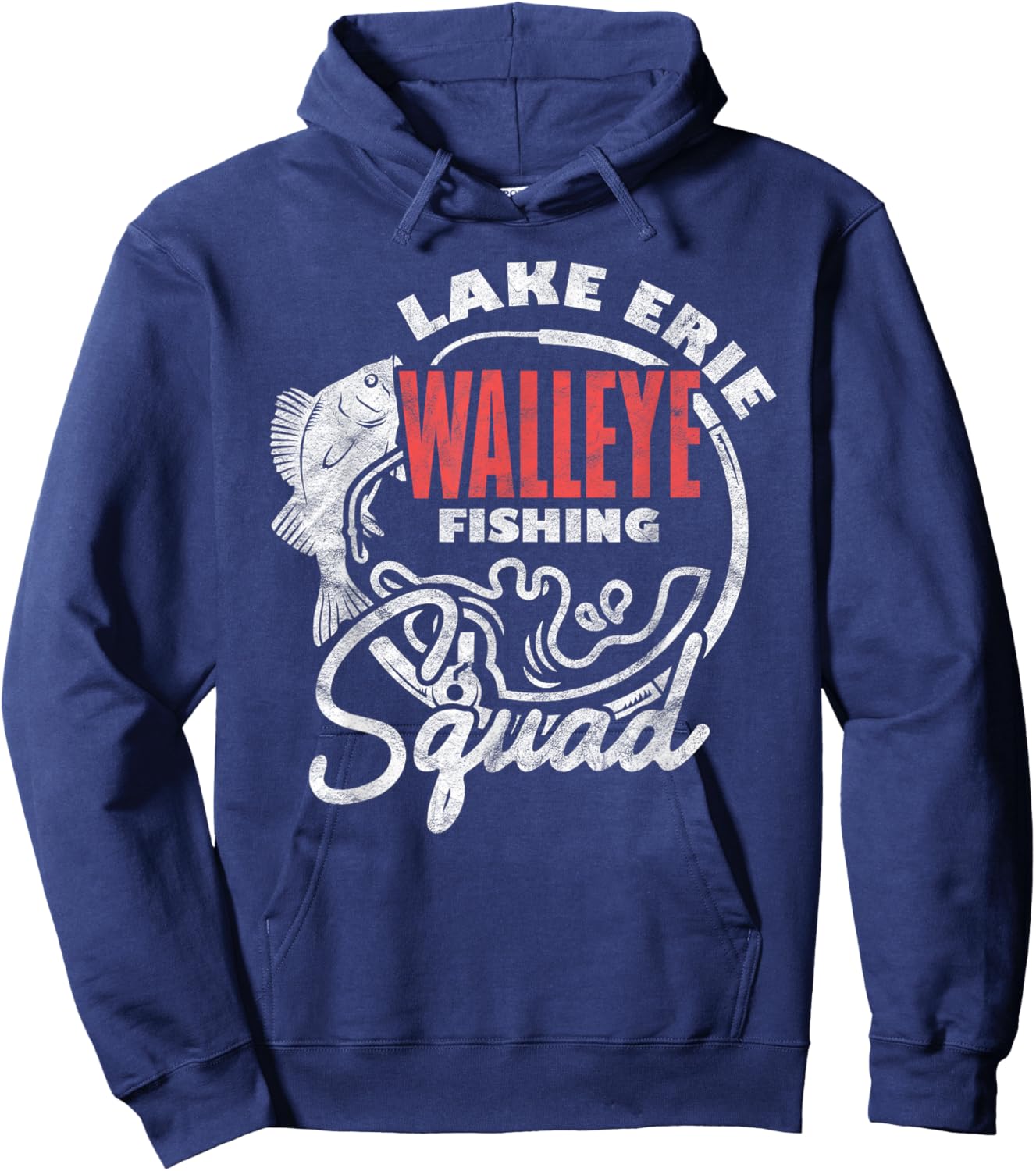 Walleye Fishing Lake Erie Walleye Fishing Squad Hoodie - Hoodie | Navy