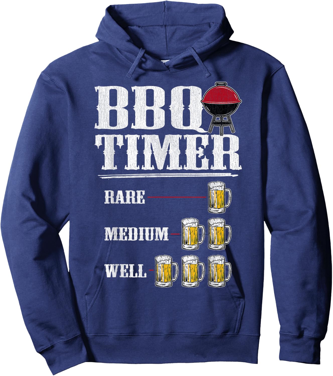 BBQ BEER TIMER SHIRT Funny BBQ Grilling Gift Hoodie - Hoodie | Navy