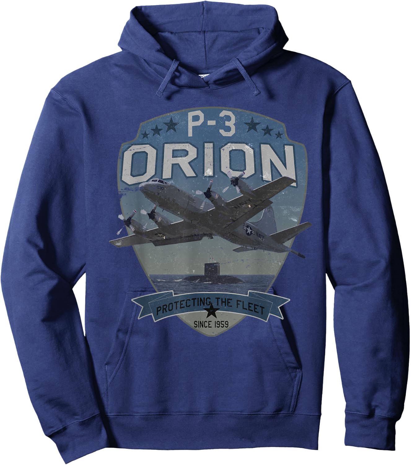 P-3 Orion Sub Hunter ASW Aeroplane Vintage Hoodie - Hoodie | Navy