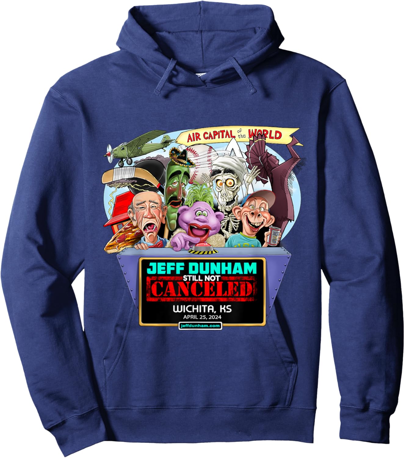Jeff Dunham Wichita, KS (2024) Hoodie - Hoodie | Navy