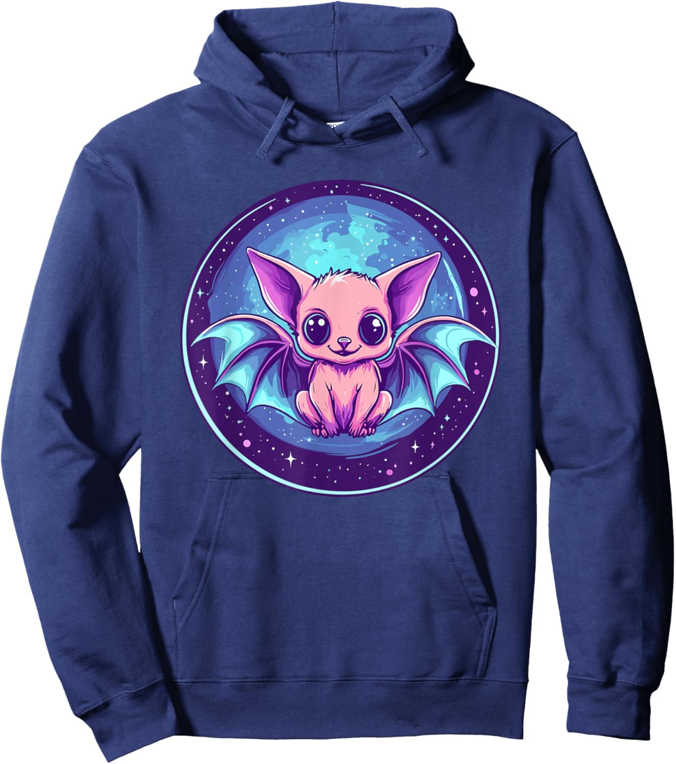 Cute Cosmic Bat Fantasy Animal Creature Hoodie - Hoodie | Navy
