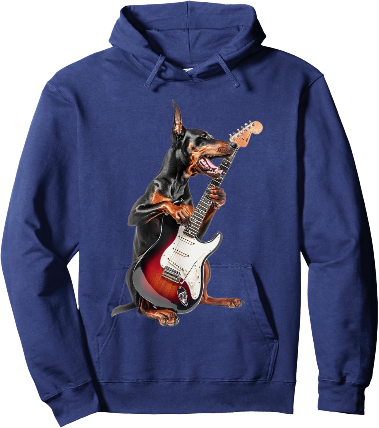 Doberman Pinscher Guitar Hoodie - Hoodie | Navy