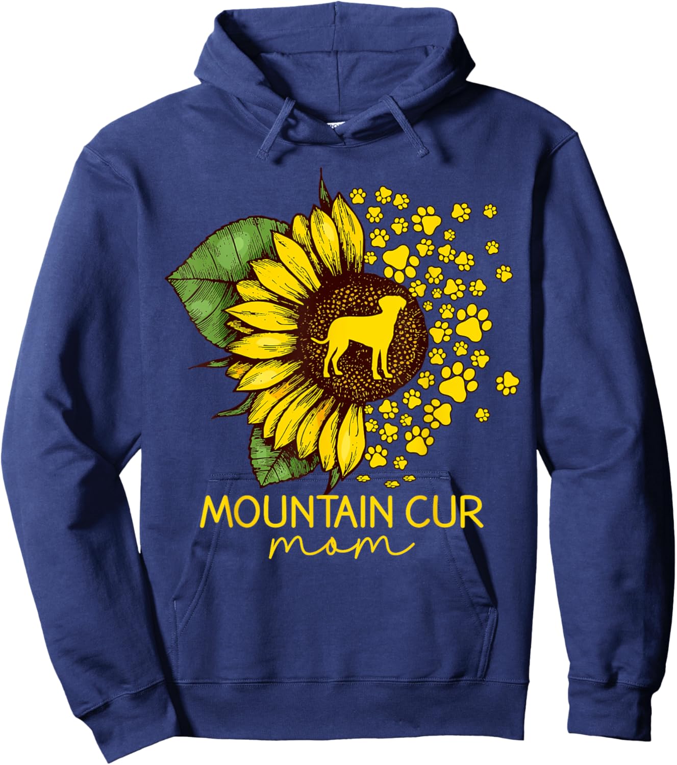 Sunflower Mountain Cur Mom Dog Lover Hoodie - Hoodie | Navy