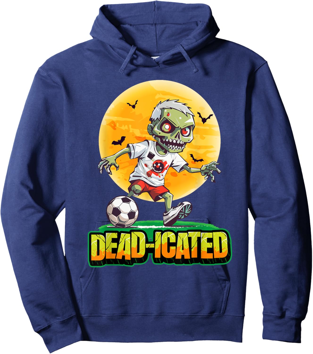 Zombie Soccer Player Scary Soccer Halloween Hoodie - Hoodie | Navy