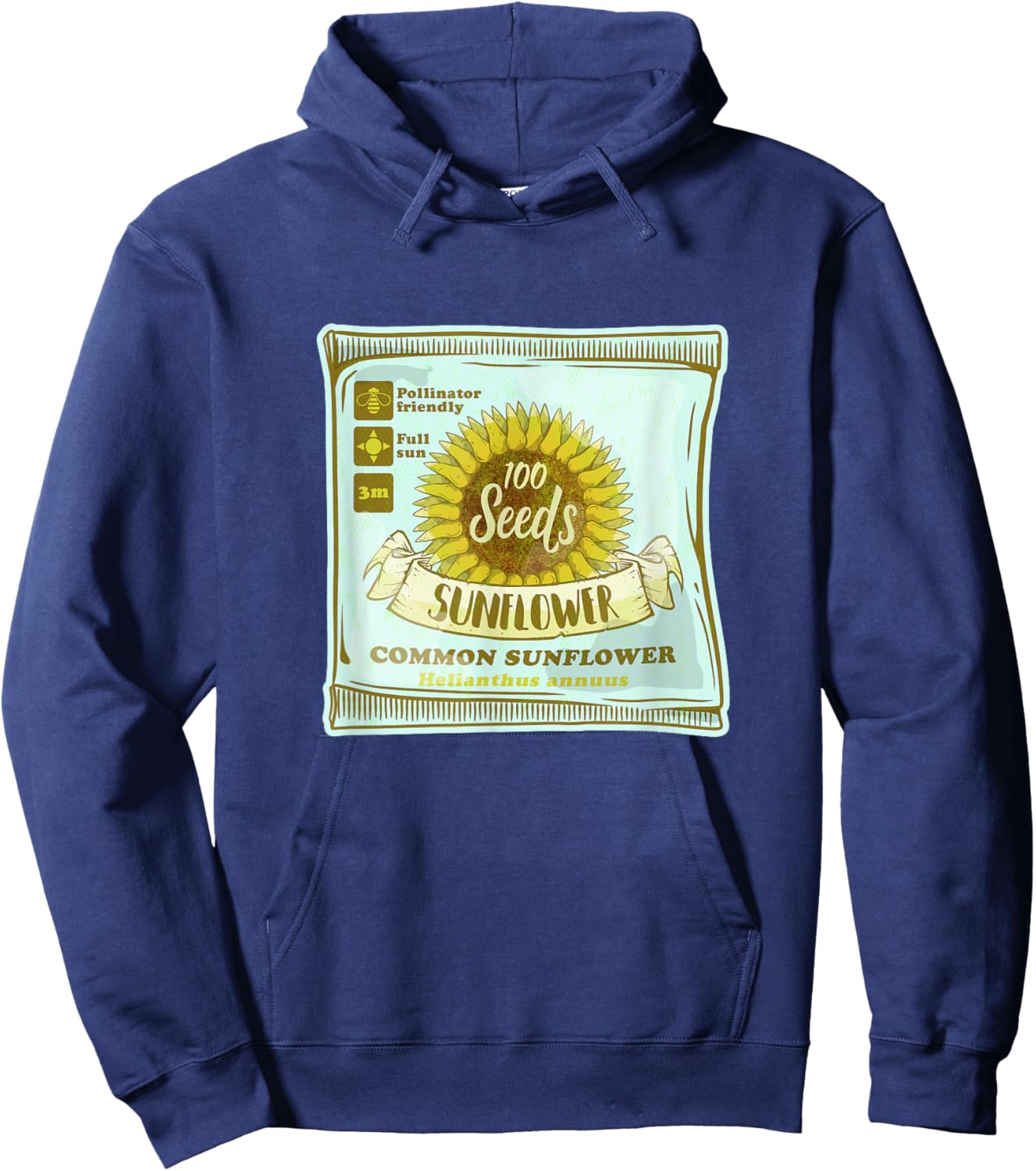 Sunflower seeds packet growing plants Hoodie - Hoodie | Navy