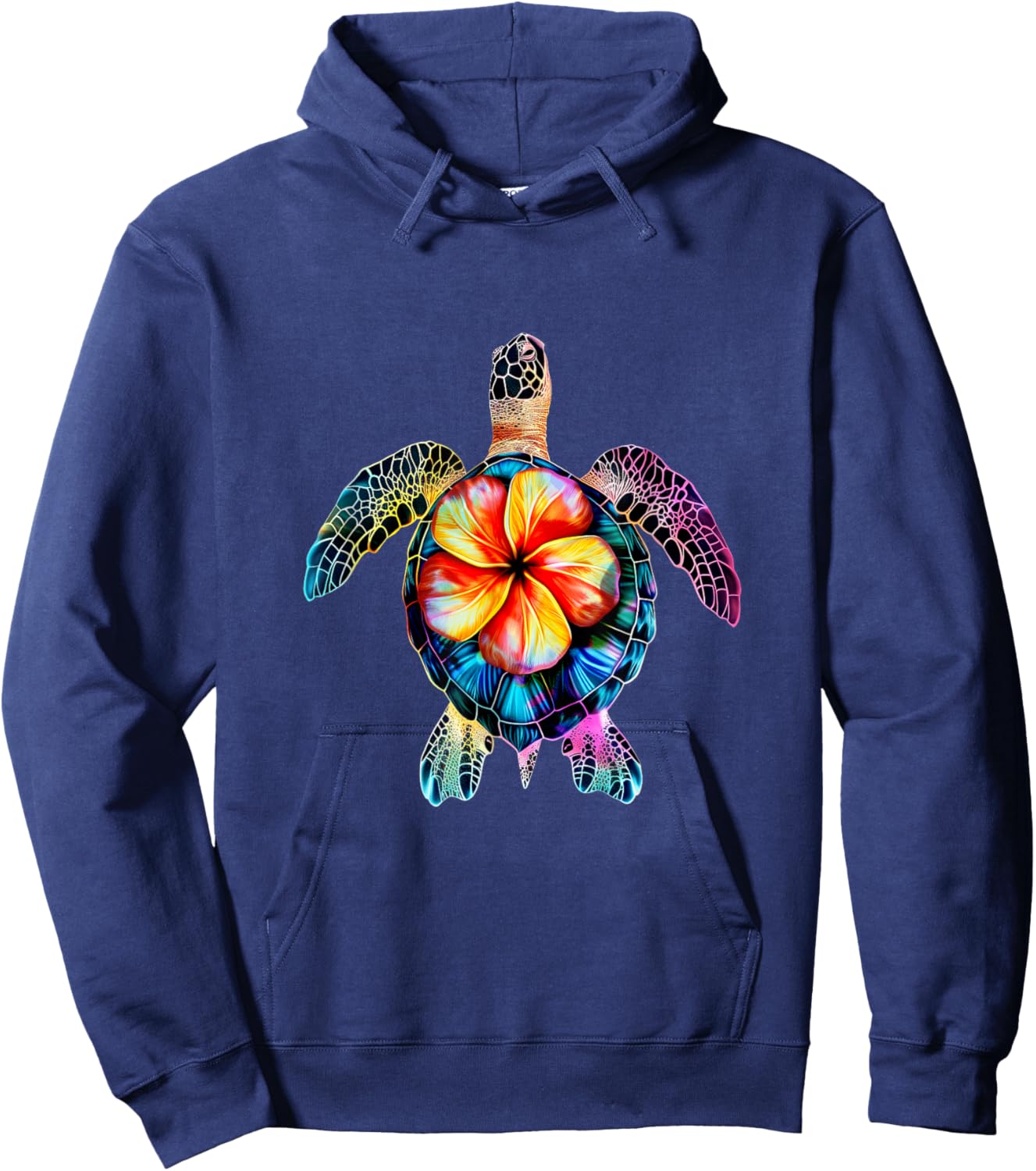 Hawaiian Tie Dye Sea Turtle Hawaii Girl Hoodie - Hoodie | Navy
