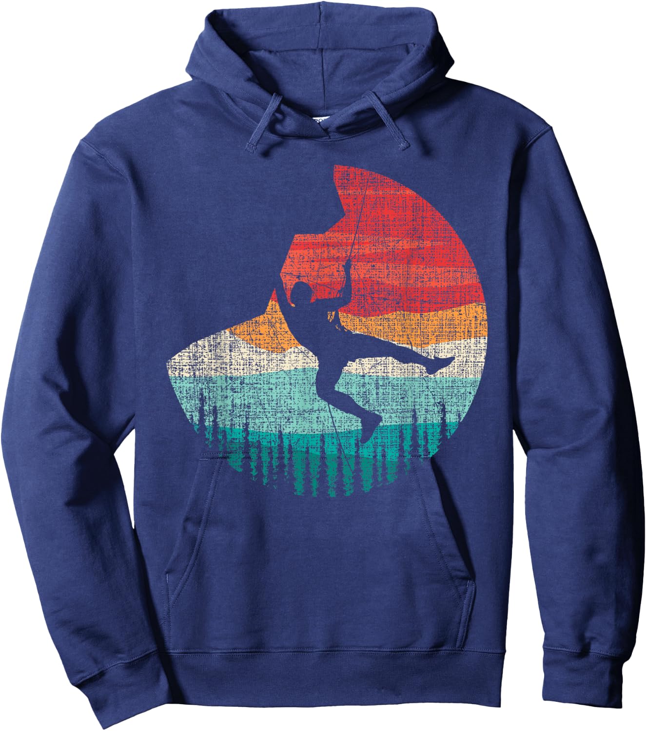 Vintage Retro Rock Climber & Rock Climbing Hoodie - Hoodie | Navy