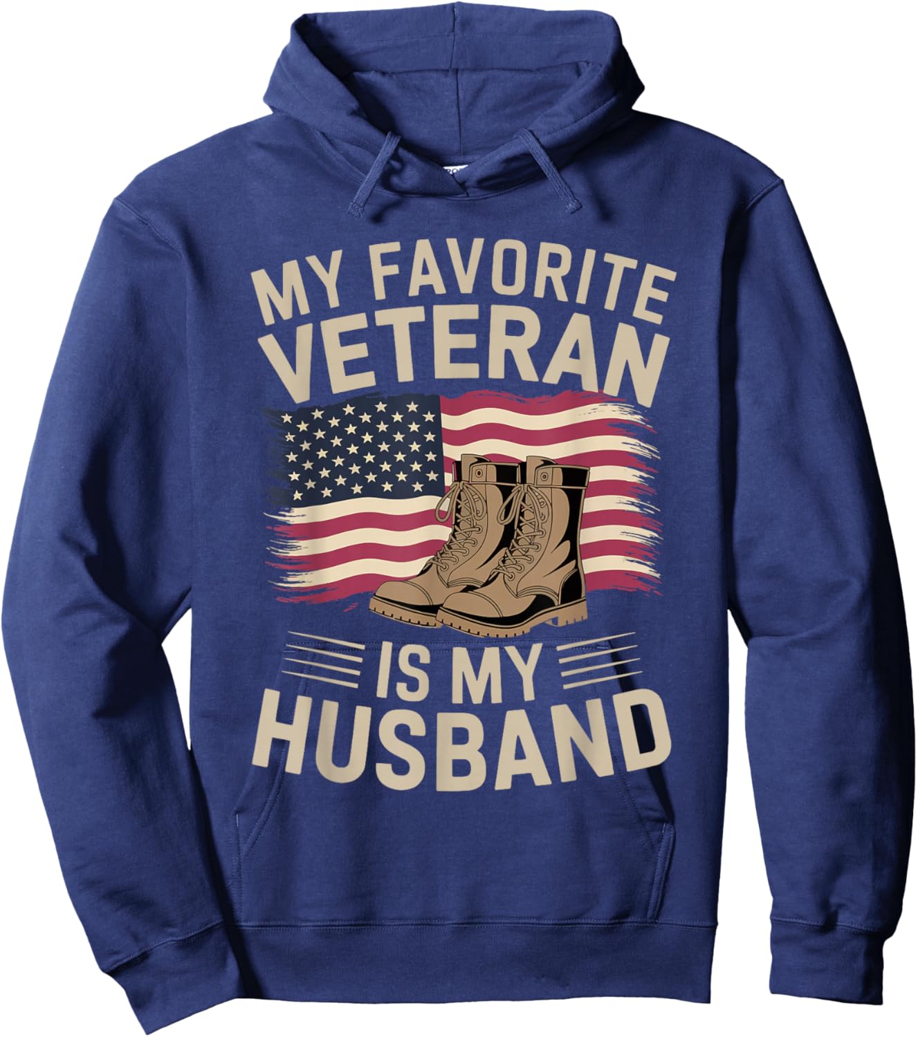 My Favorite Veteran Is My Husband | Veteran Day Hoodie - Hoodie | Navy
