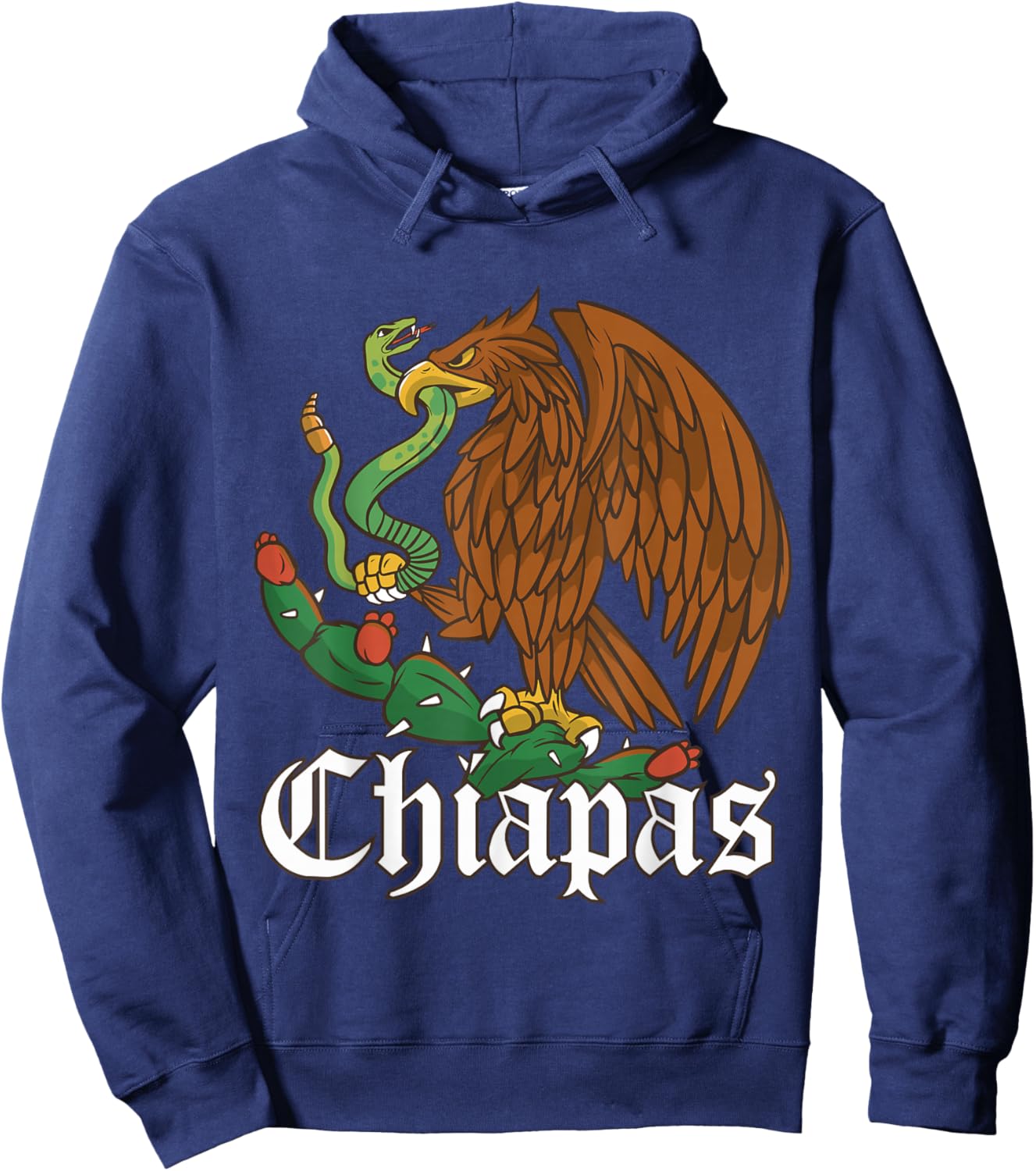 Chiapas Mexico with Mexican Eagle, Chiapas Hoodie - Hoodie | Navy