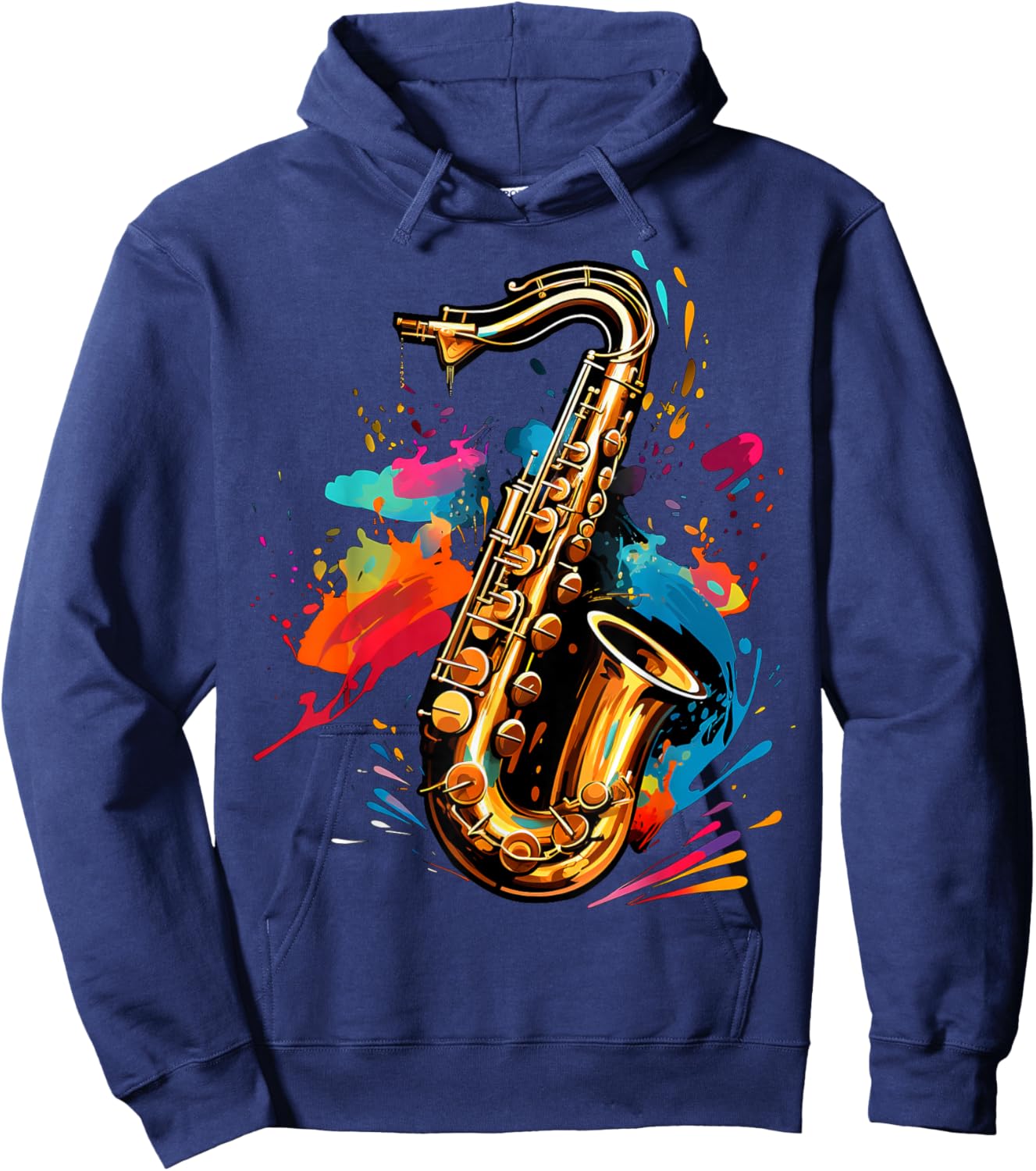 Saxophone lovers , Small, Black Hoodie - Hoodie | Navy
