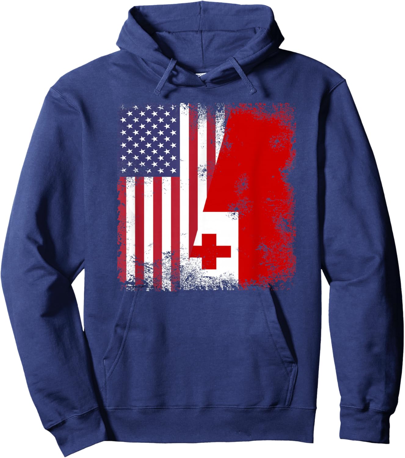Half Tongan Flag | Vintage Tonga USA Gift Hoodie - Hoodie | Navy