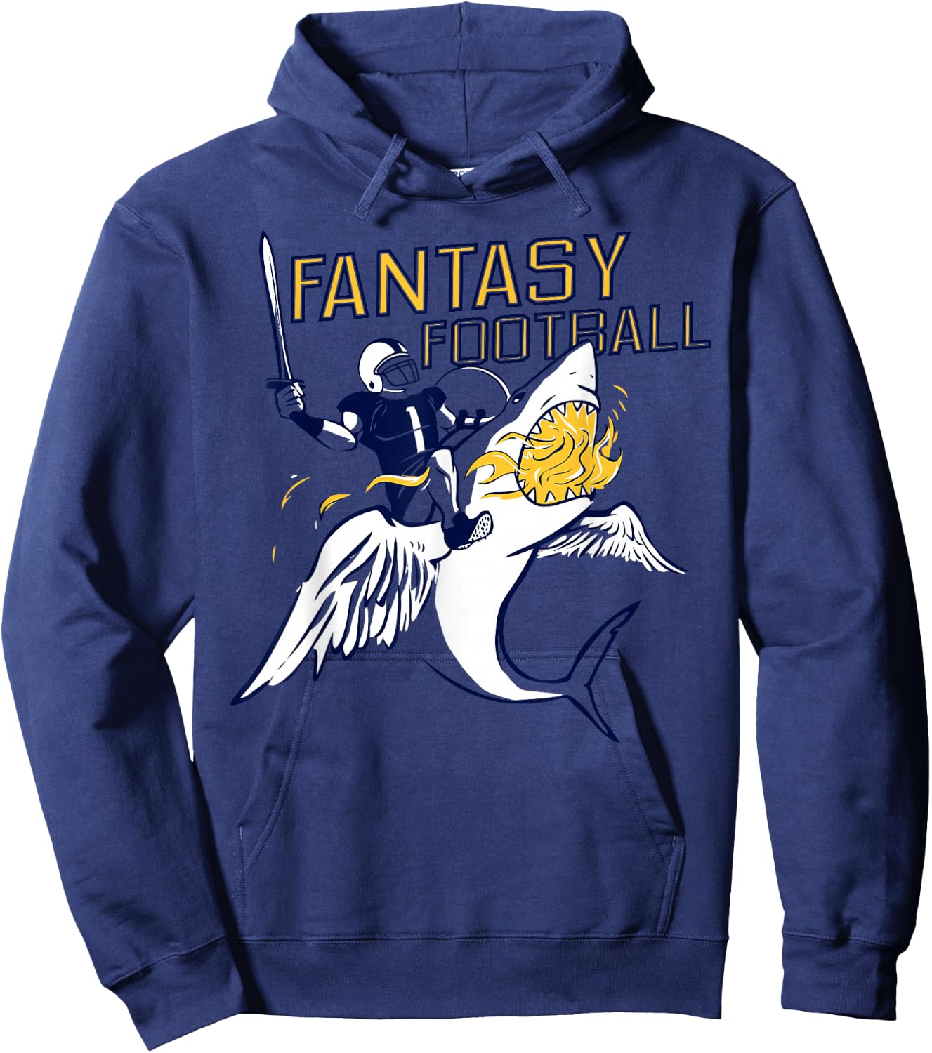 Fantasy Football Shark Funny Draft Hoodie - Hoodie | Navy