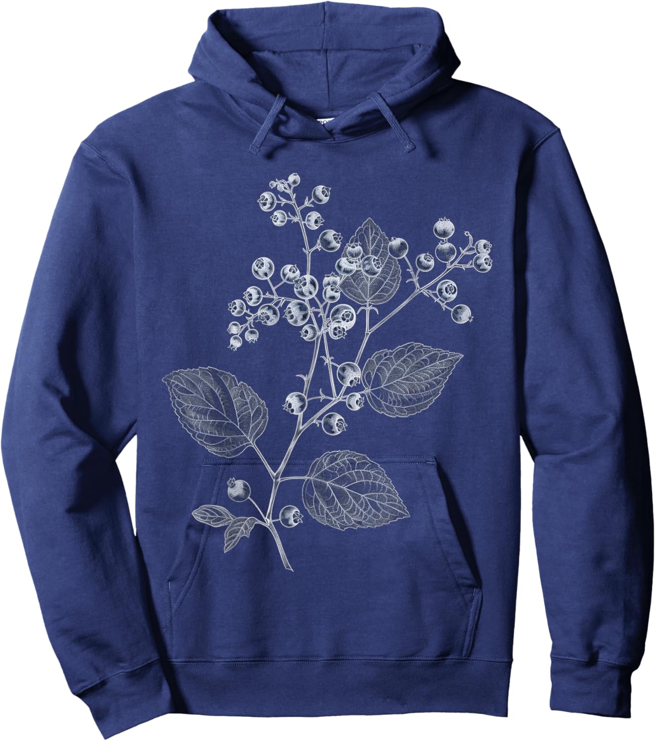 Blueberry Botanical Drawing Hoodie - Hoodie | Navy