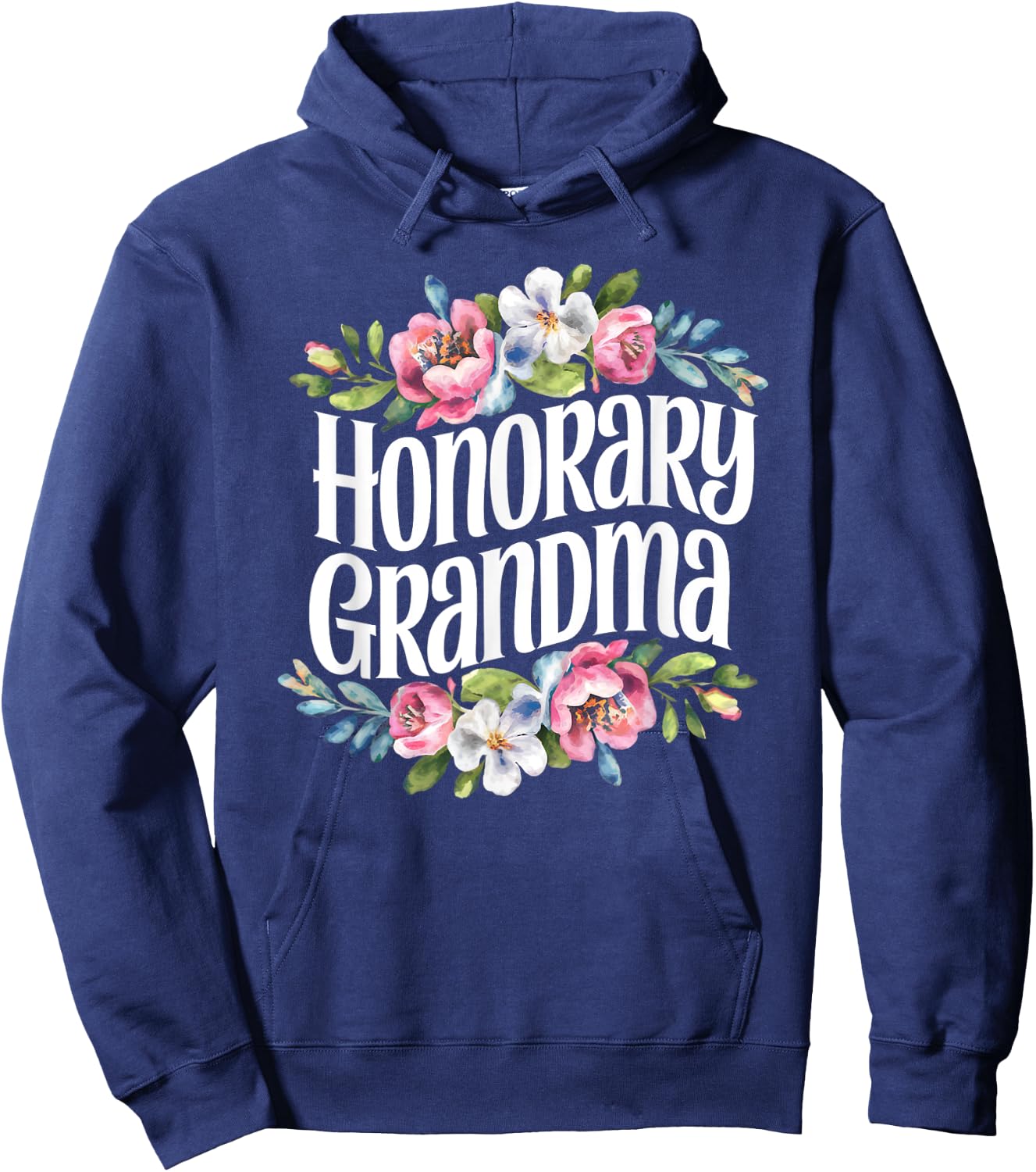 Honorary Grandma Floral Hoodie - Hoodie | Navy