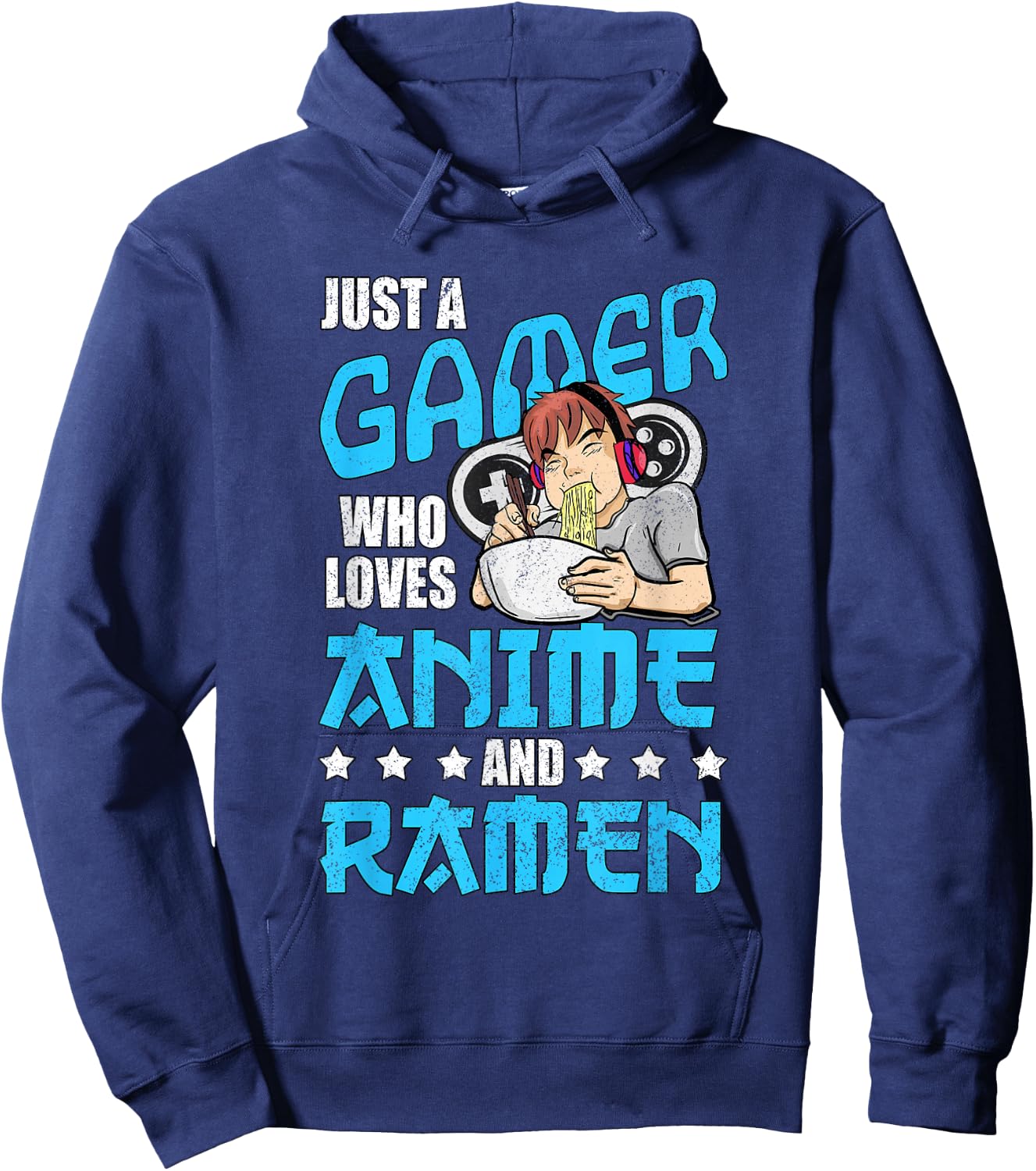 Just A Gamer Who Loves Anime and Ramen Hoodie - Hoodie | Navy