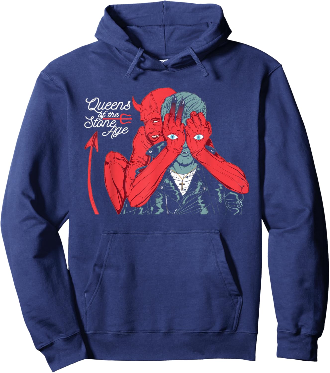 Official Queens of The Stone Age Devil Hoodie - Hoodie | Navy