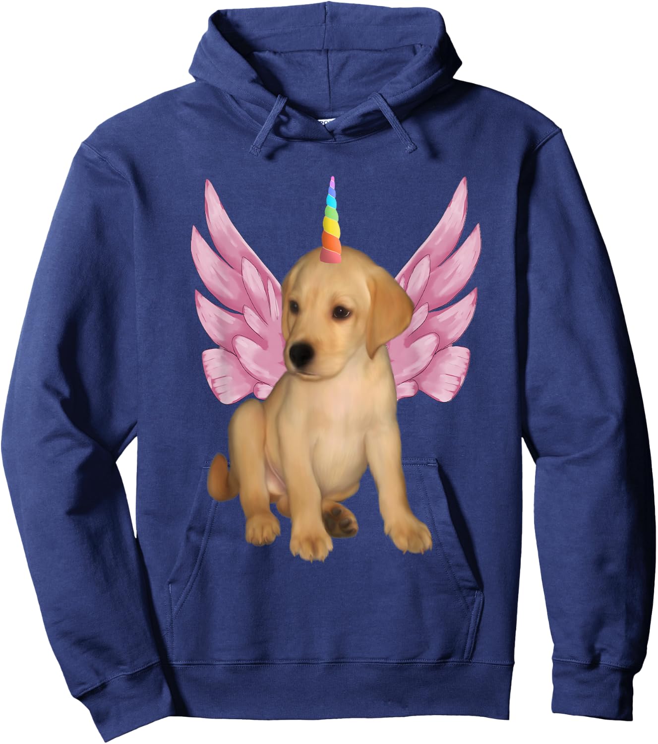 Cute Unicorn Pegasus Unipeg Puppy Hoodie - Hoodie | Navy
