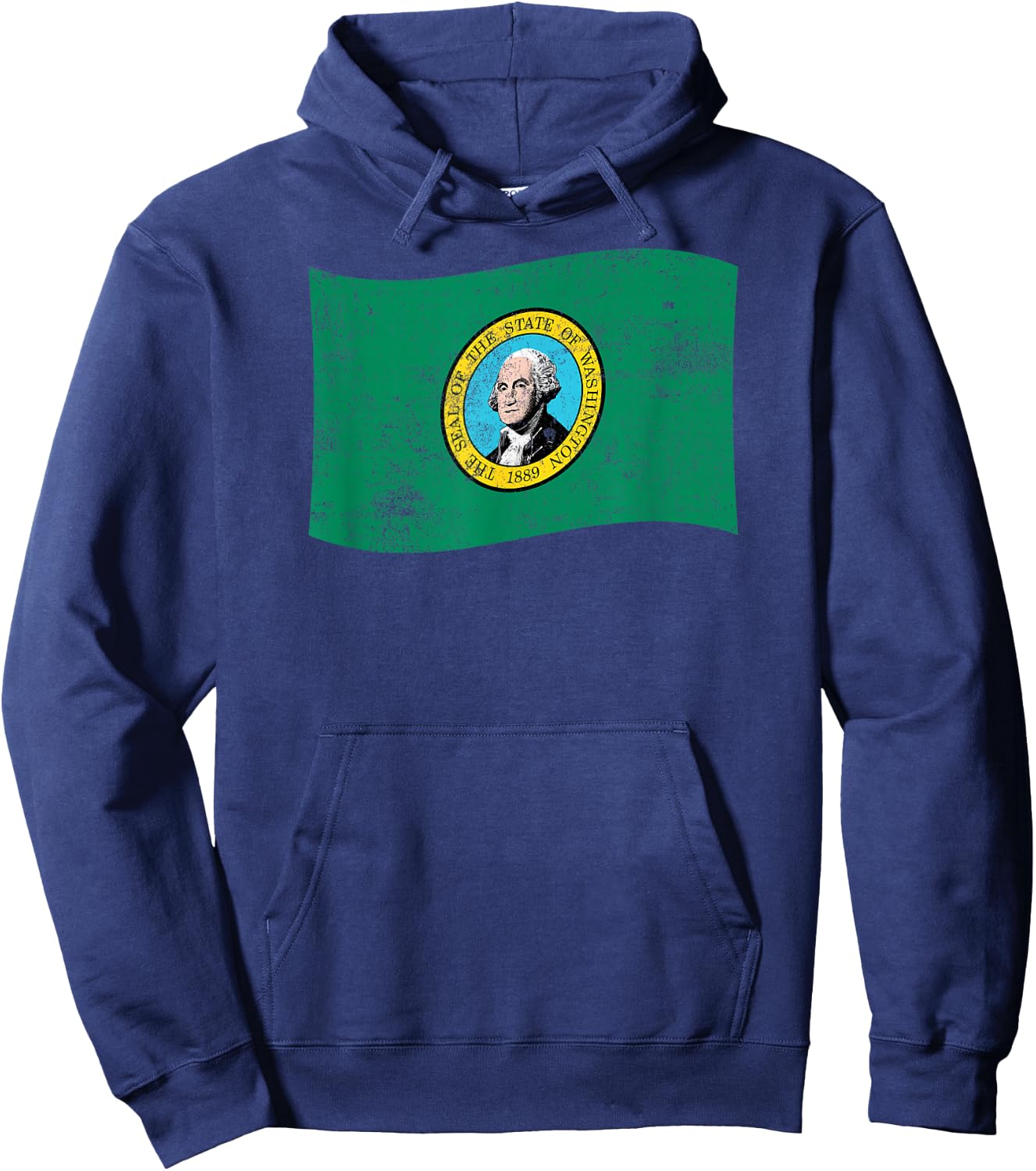Washington Waving State Flag – WA Washingtonian Hoodie - Hoodie | Navy
