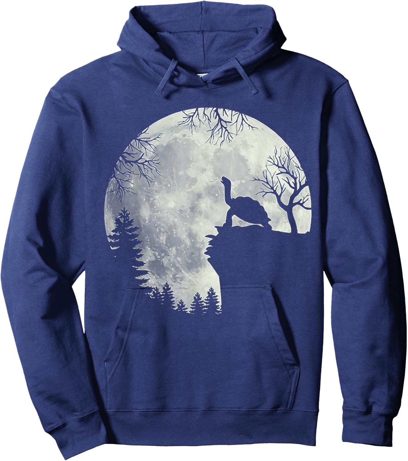Turtle With Moon Hoodie - Hoodie | Navy